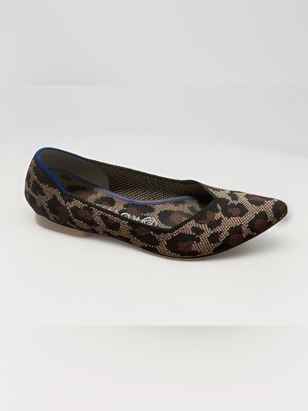 Rothy's Leopard Print Pointed Toe Flat in Brown and Black